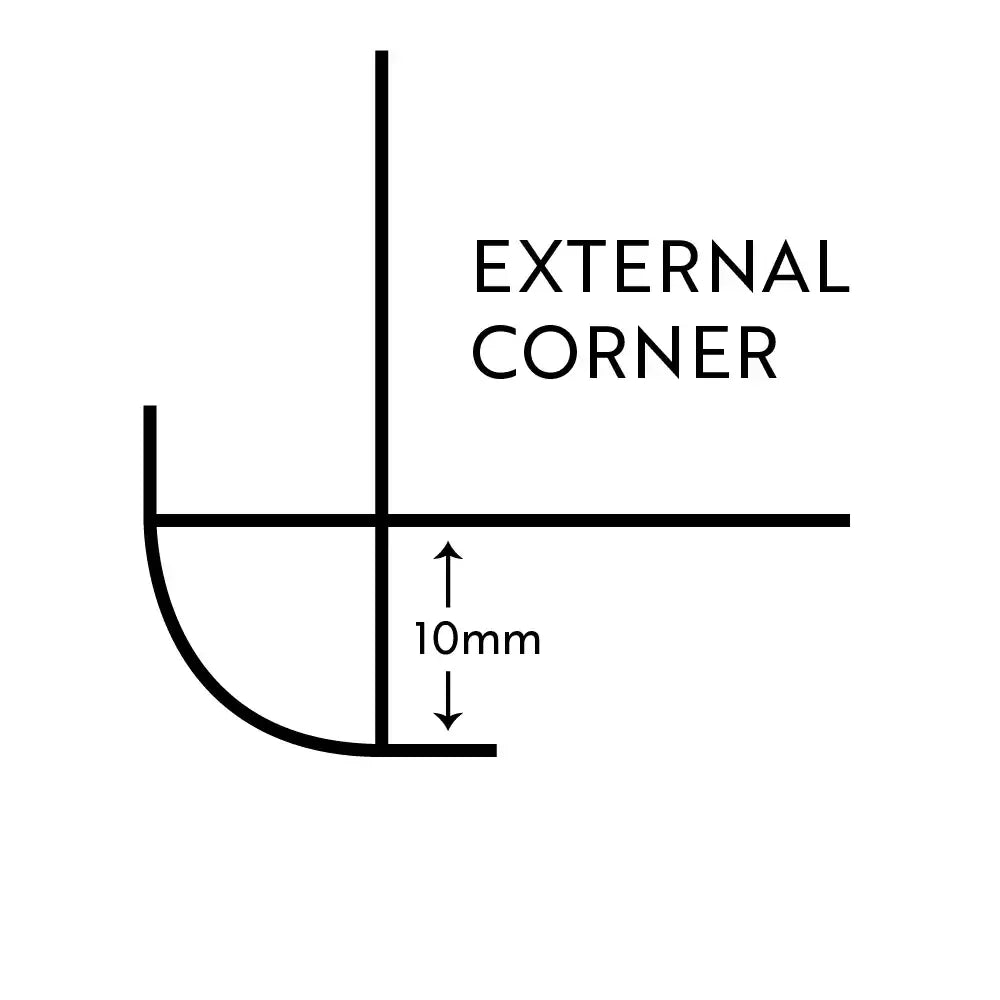External Corner Grey PVC Trim for 10mm Panels Wall Panel Trims